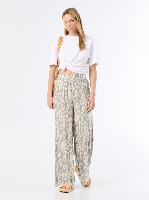 Pantalón ancho con cintura elástica - Kiabi Pantalón ancho con cintura elástica - Kiabi