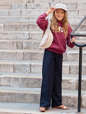 Pantalón ancho con cintura elástica y 2 bolsillos