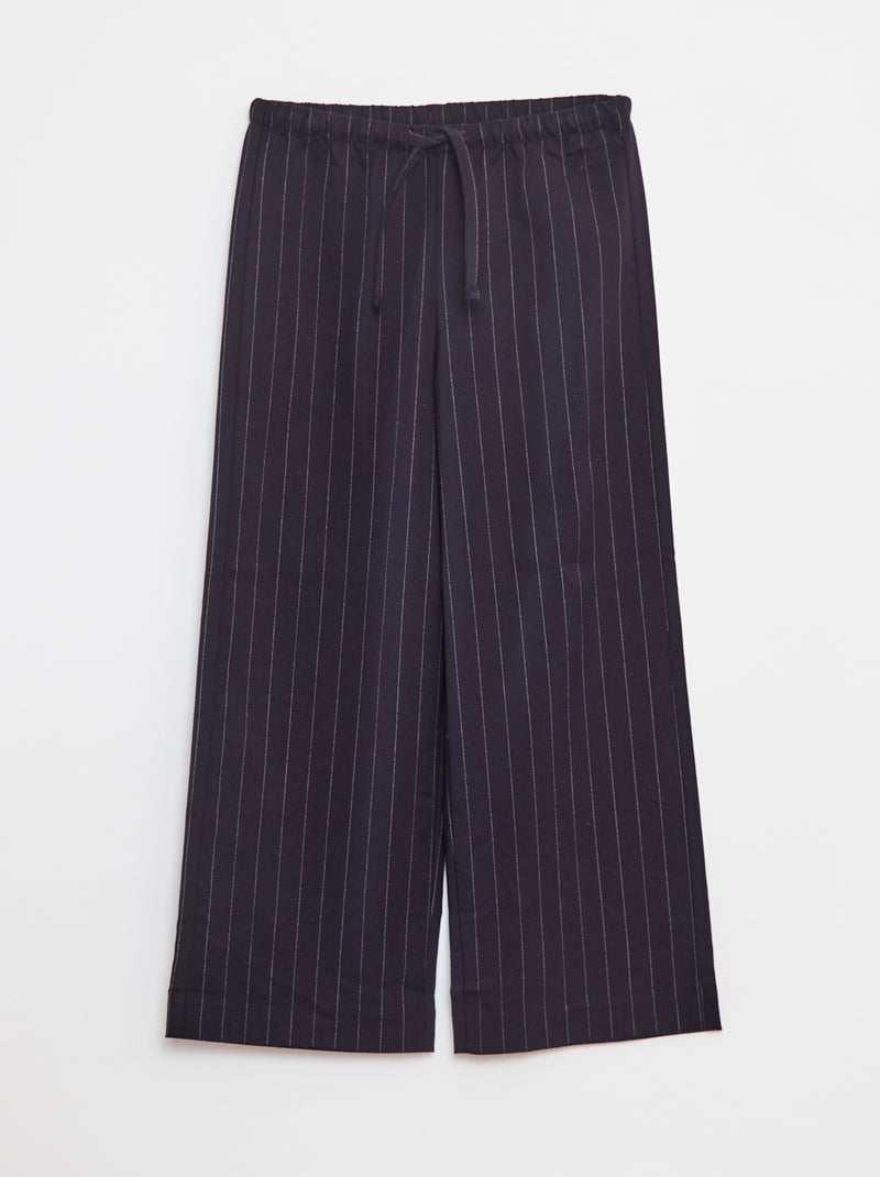 Pantalón ancho con cintura elástica y 2 bolsillos Azul - Kiabi