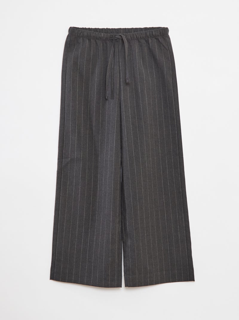 Pantalón ancho con cintura elástica y 2 bolsillos Gris - Kiabi