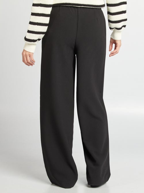 Pantalón ancho con cintura elástica y cordones ajustables - Kiabi