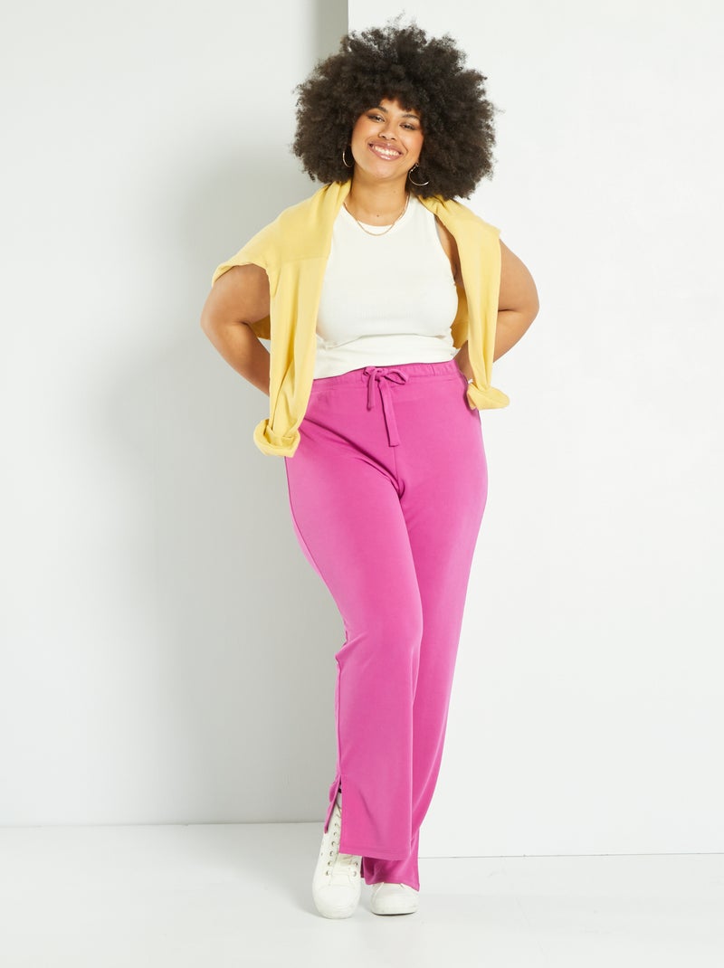 Pantalón ancho con cinturón anudable ROSA - Kiabi
