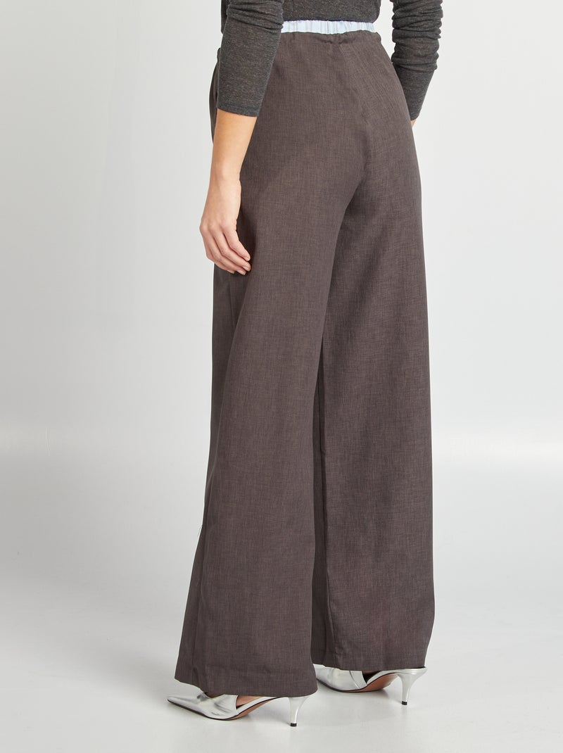 Pantalón ancho con efecto bóxer visible GRIS - Kiabi