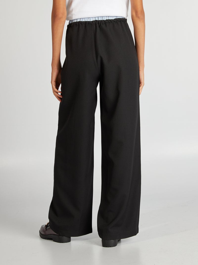 Pantalón ancho con efecto bóxer visible negro - Kiabi
