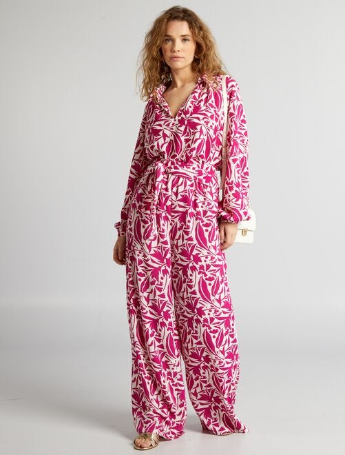 Pantalon ancho loungewear - Pantalon ancho Vital rosa - Yeti