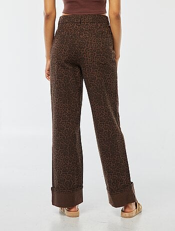 Pantalón ancho con estampado de leopardo