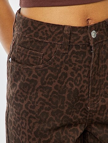 Pantalón ancho con estampado de leopardo