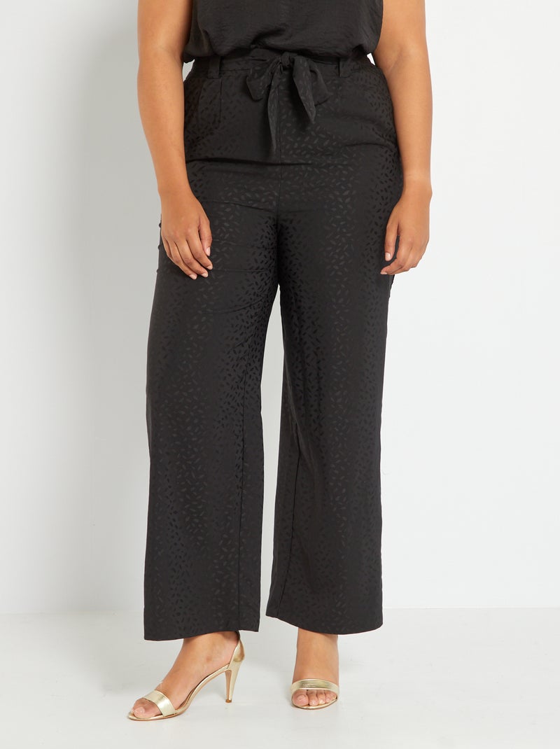 Pantalón ancho con estampado Negro - Kiabi