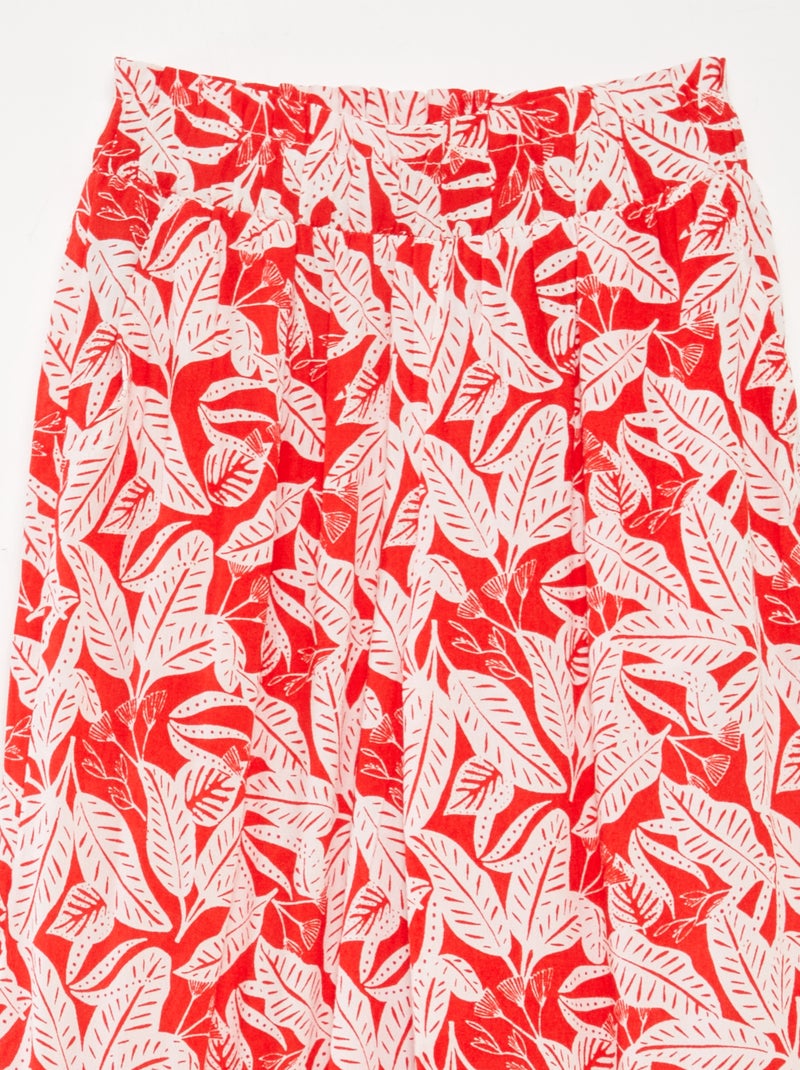 Pantalón ancho con estampado ROJO - Kiabi