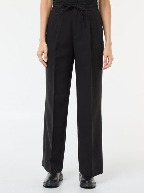 Pantalón ancho con lazo en la cintura - Kiabi