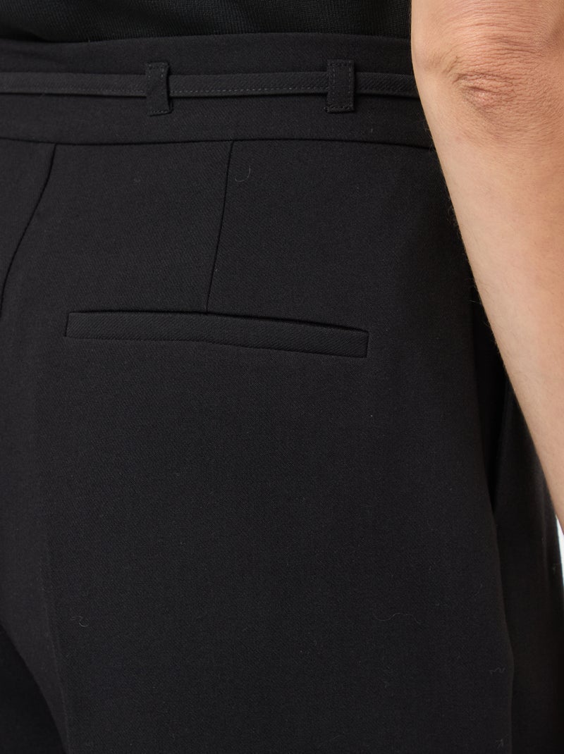 Pantalón ancho con lazo en la cintura Negro - Kiabi