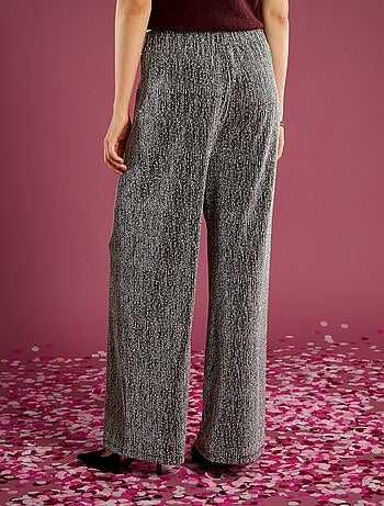 Pantalón ancho con lentejuelas