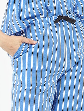 Pantalón ancho con motivo de rayas
