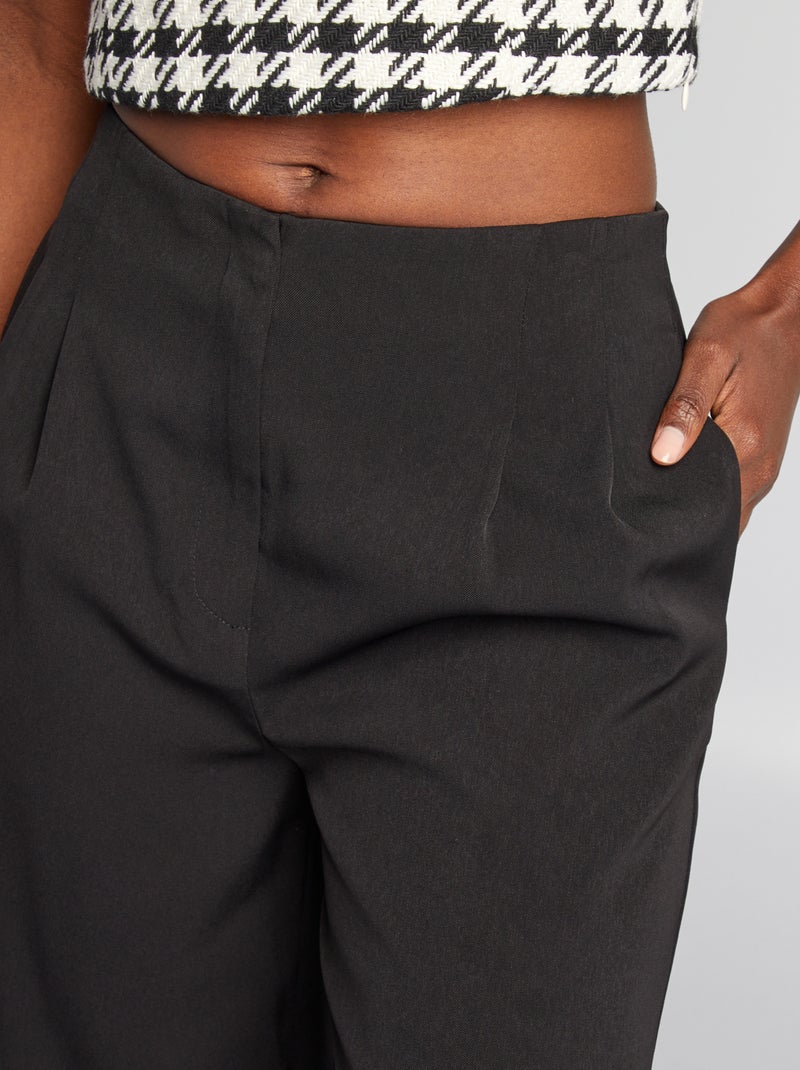 Pantalón ancho con pinzas negro - Kiabi
