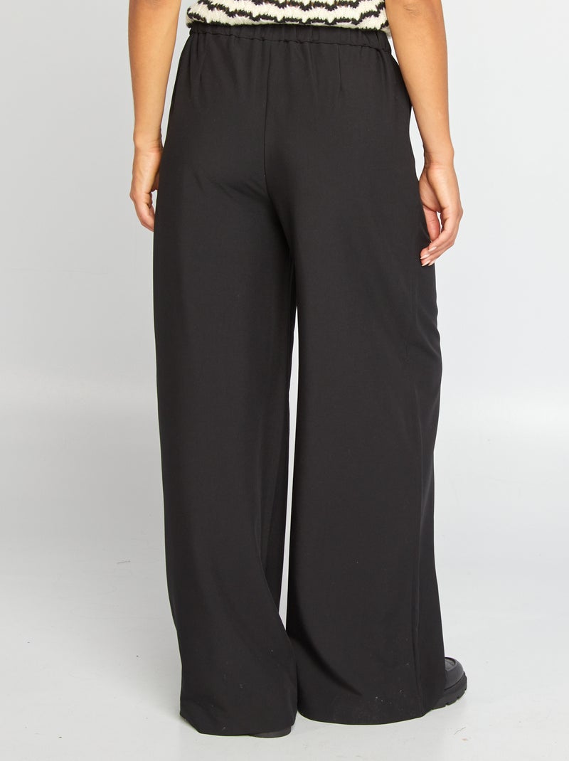 Pantalón ancho con pinzas negro - Kiabi