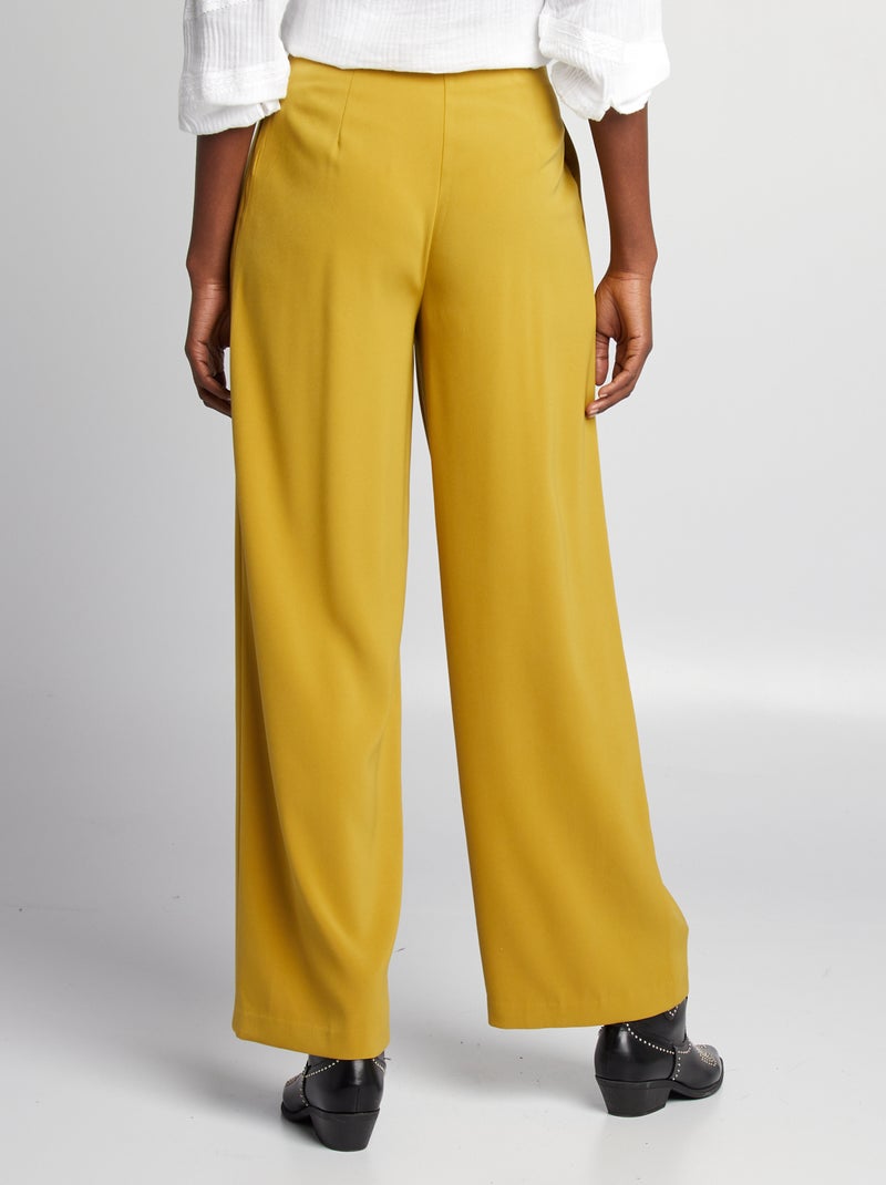 Pantalón ancho con pinzas VERDE - Kiabi