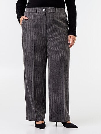 Pantalón ancho con strass a rayas