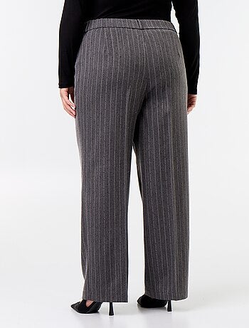 Pantalón ancho con strass a rayas
