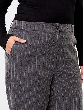 Pantalón ancho con strass a rayas