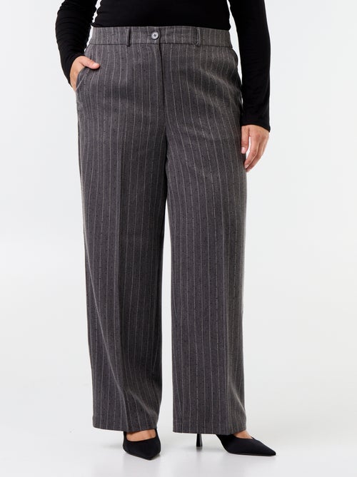 Pantalón ancho con strass a rayas - Kiabi