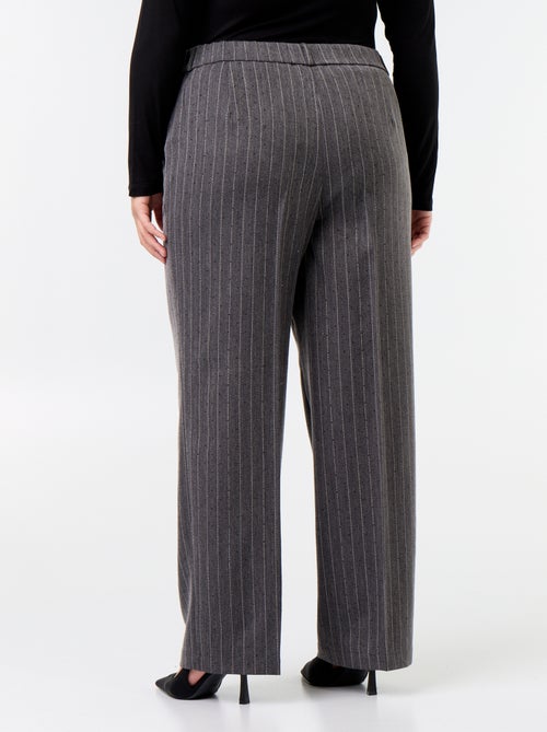 Pantalón ancho con strass a rayas - Kiabi
