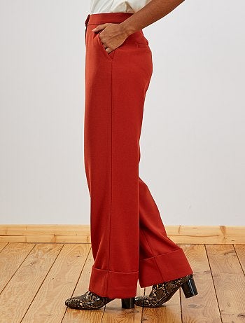 Pantalón ancho con vuelta - Kiabi