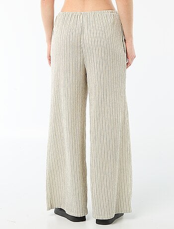 Pantalón ancho crepé con 2 bolsillos