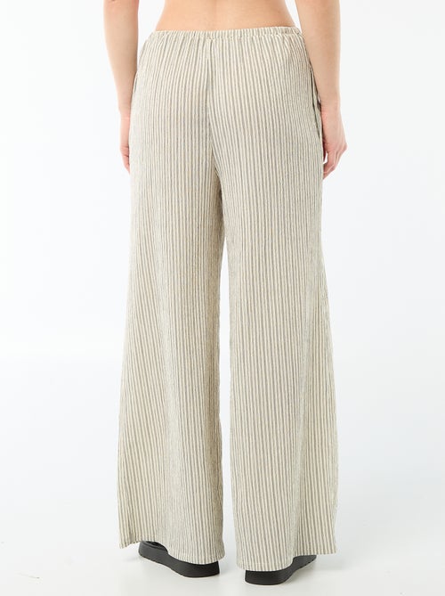 Pantalón ancho crepé con 2 bolsillos - Kiabi