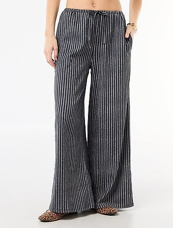 Pantalón ancho crepé con 2 bolsillos