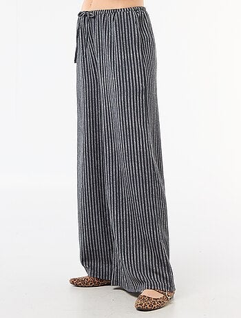 Pantalón ancho crepé con 2 bolsillos