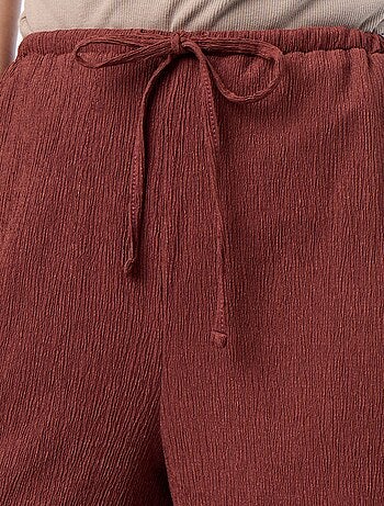 Pantalón ancho crepé con 2 bolsillos