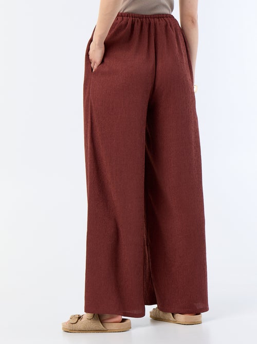 Pantalón ancho crepé con 2 bolsillos - Kiabi