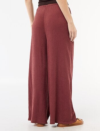 Pantalón ancho crepé con 2 bolsillos