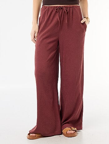 Pantalón ancho crepé con 2 bolsillos