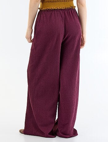 Pantalón ancho crepé con 2 bolsillos
