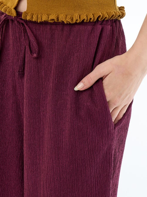 Pantalón ancho crepé con 2 bolsillos - Kiabi