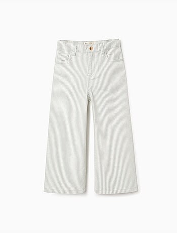 Pantalón ancho de algodón a rayas