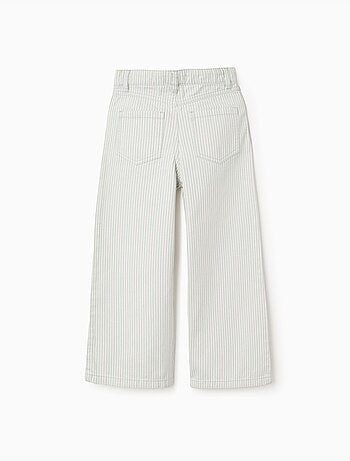 Pantalón ancho de algodón a rayas