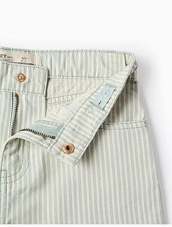 Pantalón ancho de algodón a rayas