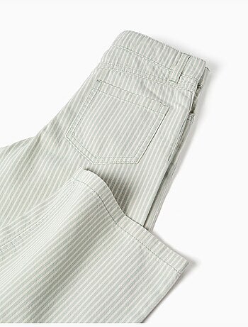 Pantalón ancho de algodón a rayas