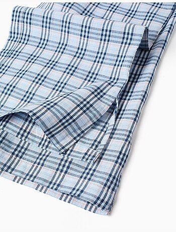 Pantalón ancho de algodón con estampado a cuadros B&S