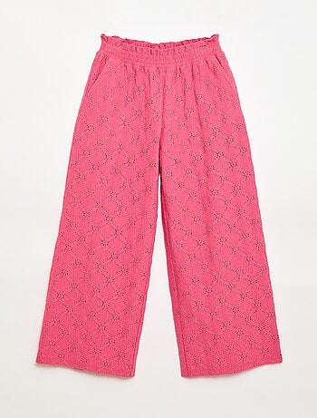 Pantalón ancho de bordado inglés