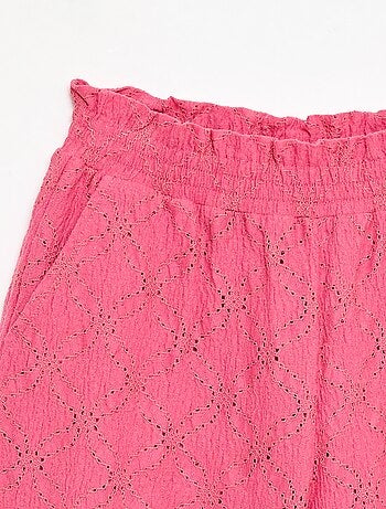 Pantalón ancho de bordado inglés