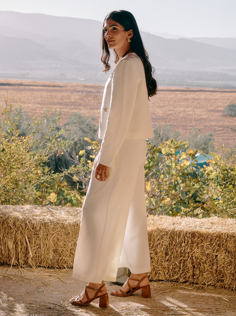 Pantalón ancho de ceremonia Blanco - Kiabi
