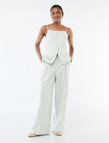 Pantalón ancho de ceremonia en mezcla de lino