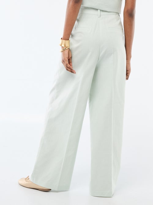 Pantalón ancho de ceremonia en mezcla de lino - Kiabi