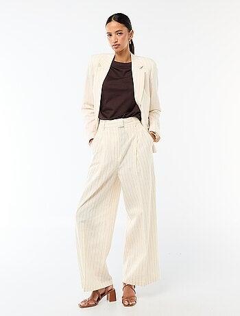 Pantalón ancho de ceremonia en mezcla de lino