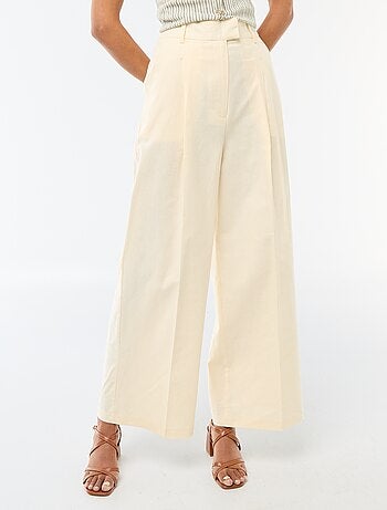 Pantalón ancho de ceremonia en mezcla de lino