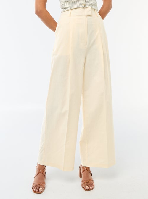 Pantalón ancho de ceremonia en mezcla de lino - Kiabi