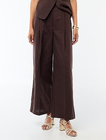 Pantalón ancho de ceremonia en mezcla de lino